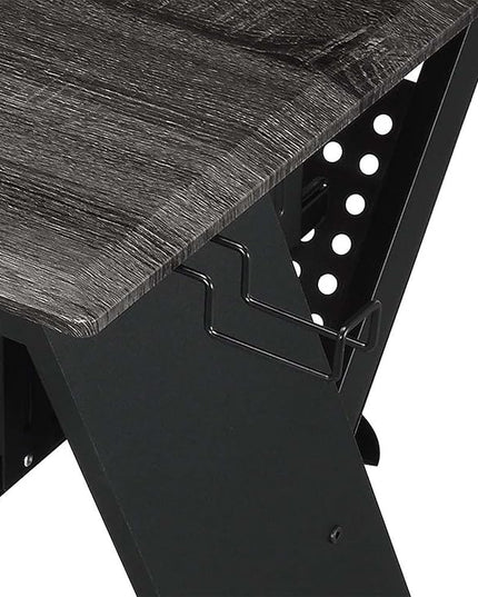 Acme Furniture Rectangular Music Desk Table with Earphone Rack, Black - LeafyLoom