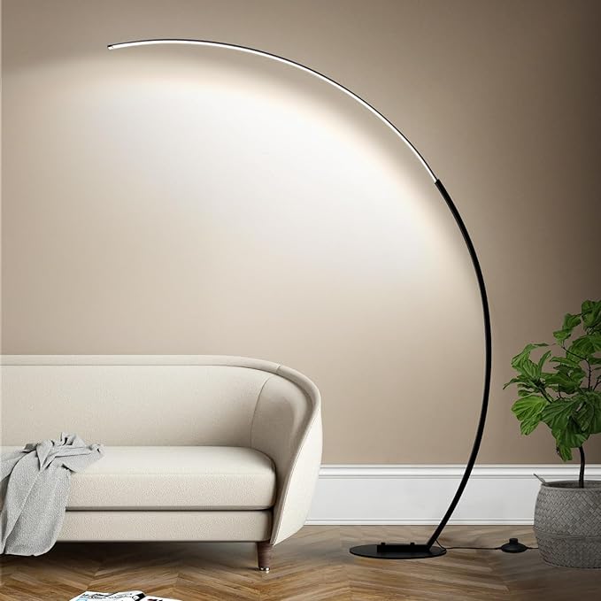 Dimmable LED Floor Lamp with 3 Color Temperatures, Ultra Bright 2000LM Arc Floor Lamps for Living Room, Modern Standing Tall Lamp with Remote Control Reading Floor Lamp for Bedroom Office Classroom - LeafyLoom