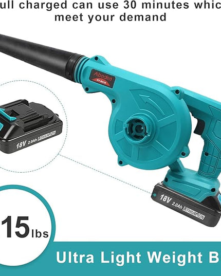 Abeden Cordless Leaf Blower,2-in-1 Electric Handheld Sweeper/Vacuum with 18V 2.0Ah Lithium Battery for Blowing Leaf,Cleaning Dust,Small Trash,Car,Computer Host - LeafyLoom