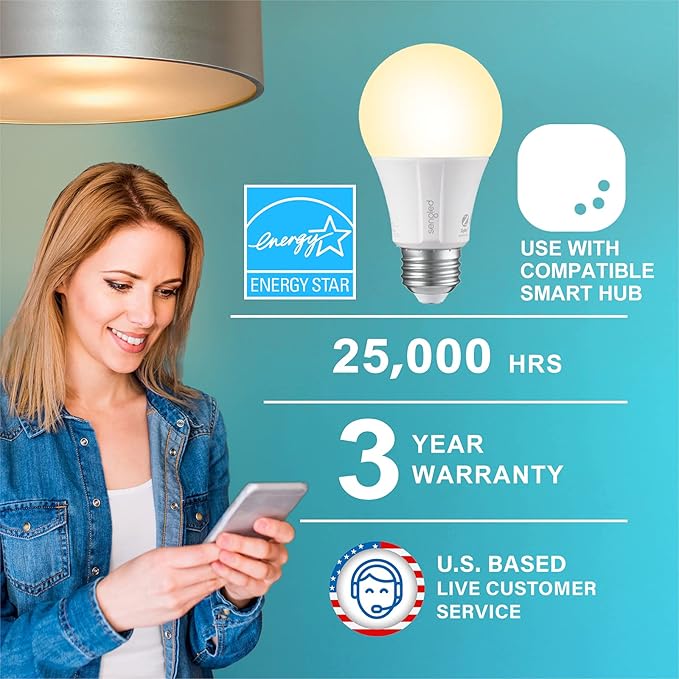 Sengled Zigbee Smart Light Bulbs, Smart Hub Required, Works with SmartThings and Echo with Built-in Hub, Voice Control with Alexa and Google Home, Soft White 60W Eqv. A19 Alexa Light Bulb, 2 Pack Sengled