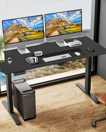 NicBex Home Office Desk 55'' x 23" Electric Height Adjustable Standing Desk Computer Desk Office Desk, Sit to Stand Ergonomic Computer Desk Adjustable Desk, Black - LeafyLoom