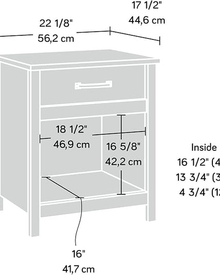 Sauder Cannery Bridge Night Stand, Mystic Oak finish - LeafyLoom