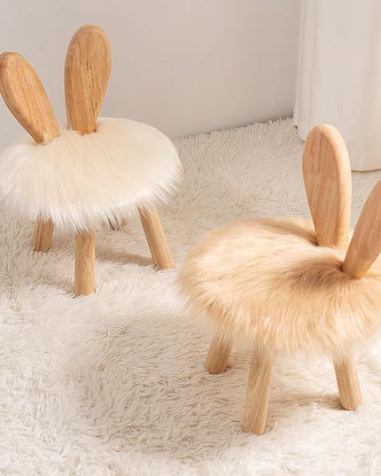 Wooden Toddler Chair Rabbit Stool Suitable for A Variety of Color Rest Stool for Any Room Decoration Game Room Cute Chair - LeafyLoom