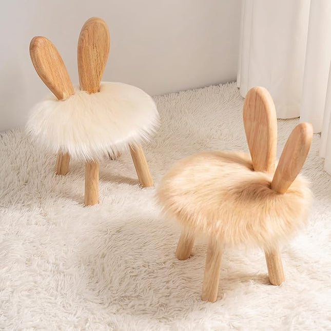 Wooden Toddler Chair Rabbit Stool Suitable for A Variety of Color Rest Stool for Any Room Decoration Game Room Cute Chair - LeafyLoom