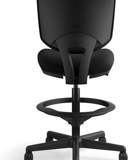 HON Volt Armless Task Seating, Stool, Black Fabric Stool - LeafyLoom
