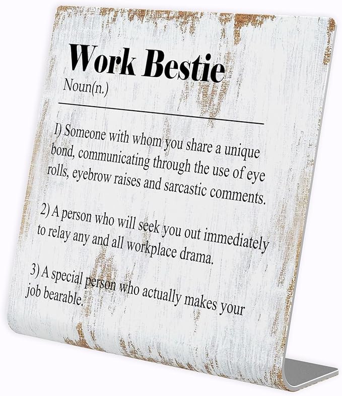 Work Bestie Gifts for Women Leaving Going Away Gift for Coworker Funny Coworker Leaving Gifts Sarcastic Farewell Gifts for Coworkers Leaving Colleague Farewell Signs Gift LD8 - LeafyLoom