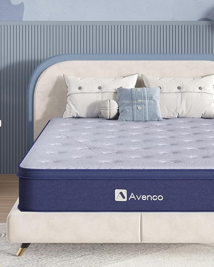 Avenco Twin Mattresses, Hybrid Mattress Twin 10 Inch, Medium Firm Twin Mattress in a Box for Pressure Relief and Sound Sleep, Wrapped Coils and CertiPUR-US Foam, Soft Breathable Fabric - LeafyLoom