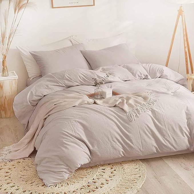 ETDIFFE Khaki Queen Size Comforter, 3 Piece Boho Soft Light Khaki Modern Bedding Set, Lightweight All Season Microfiber Down Alternative Bed Comforter with 2 Pillow Shams for Women Men - LeafyLoom