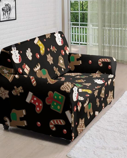 FKELYI Christmas Decorations Indoor Furniture Protector Easy Going Stretch Sofa Slipcover Non-Slip Sofa Slipcovers Washable Sofa Couch Cover M FKELYI