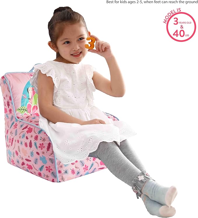 Idea Nuova Disney Minnie Mouse Smile Toddler Bean Bag Decorative Chair with Carry Handle, Large - LeafyLoom