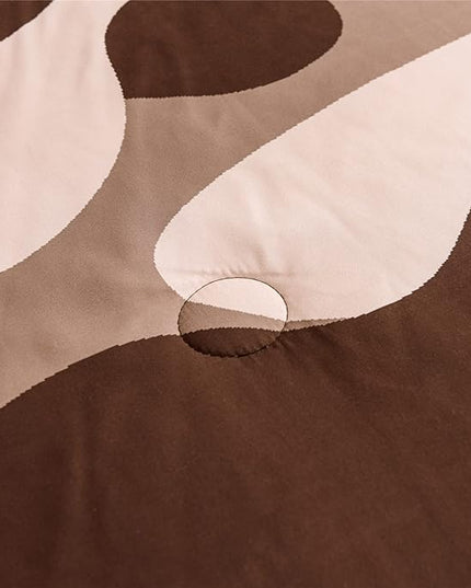 Meeting Story Camouflage Bedding Set, Colorful Pattern Style Comforter Set, 5 PCS One Comforter Two Pillowcases Two Sheets in One Bag, All Season Bedspread for Teens Adults (Coffee, Twin 5Pcs) - LeafyLoom