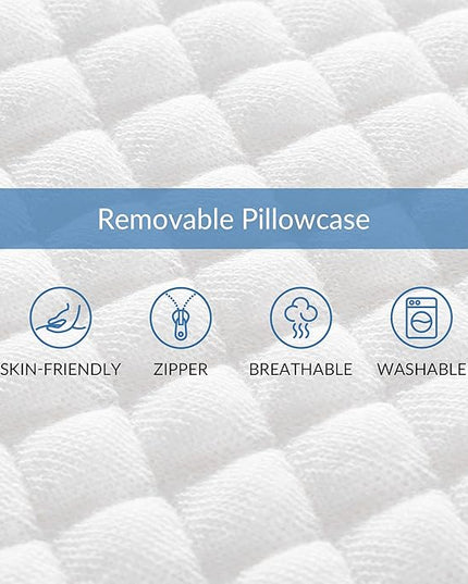 AM AEROMAX 2.75 Inches King Size Hyper Slim Memory Foam Pillow for Stomach and Back Sleepers - Thin, Flat Design for Cervical Neck Alignment and Deeper Sleep. - LeafyLoom