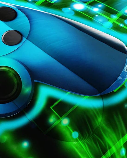 Datura home Video Gamer Comforter Set for Kids Teens Adults,Green Black Gamepad Modern Gamer Gaming Printed Bedding Set with 1 Comforter and 2 Pillowcases(Gamepad Green Queen) - LeafyLoom