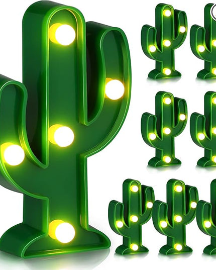 8 Pcs LED Night Light Cactus Night Table Lamp Cactus Party Decorations Cute Mini Cactus Lamp LED Cactus Light for Bedroom Garden Home Cinco De Mayo Mexican Party Decor Gift (2.76 x 4.72 x 0.98 In) - LeafyLoom
