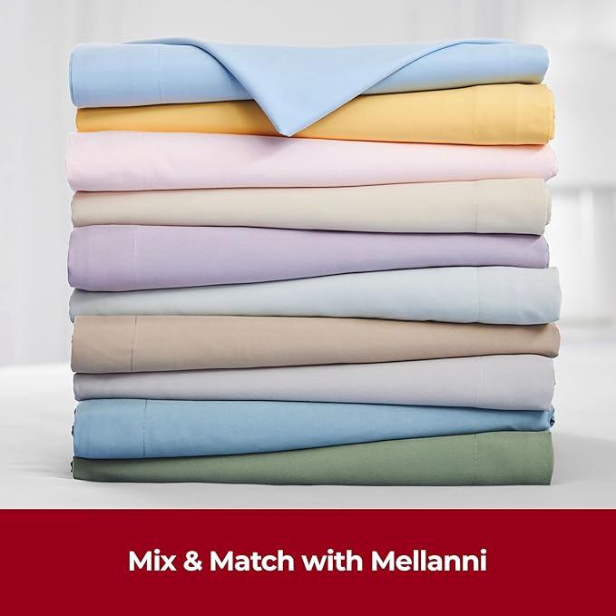 Mellanni Twin Sheets Set - 3 PC Iconic Collection Bedding Sheets & Pillowcases - Hotel Luxury, Extra Soft, Cooling Bed Sheets - Deep Pocket up to 16 inch (Twin, Black) - LeafyLoom