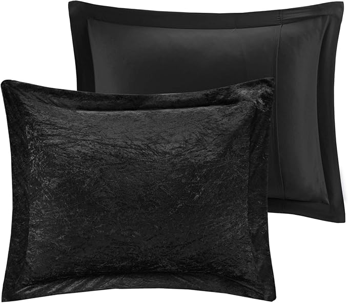 Intelligent Design King Comforter Set, Velvet Comforter Set , Luxury Diamond Quilting Comforter Set, Fluffy Comforter Bed Set with Decorative Pillowand 2 Shams, 4 Piece Black, King/ Cal King - LeafyLoom