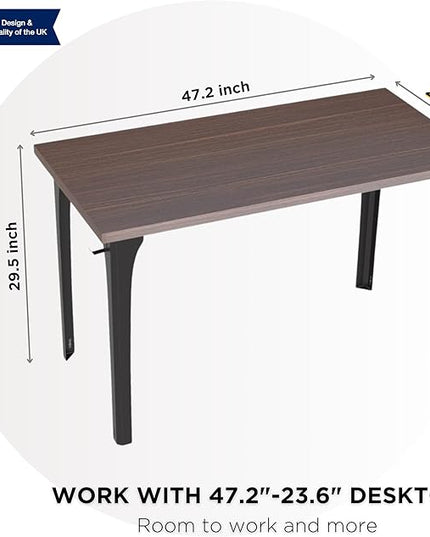 Home Office Computer Desk 47.2x23.6 inch gaming Desk, Modern and Minimalist home office desk, Home Office Desks, Study Desk, Craft table Black Metal Designed Frame, Dark Brown Board color. - LeafyLoom