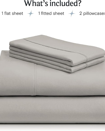 LuxClub 4 PC Sheet Bed Sheets Deep Pockets 18" Eco Friendly Wrinkle Free-Kids-Fitted Sheets Machine Washable Hotel Bedding Silky Soft - Light Taupe Twin XL - LeafyLoom
