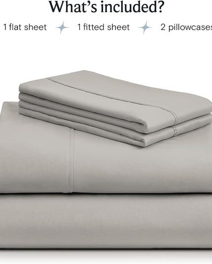 LuxClub 4 PC Sheet Bed Sheets Deep Pockets 18" Eco Friendly Wrinkle Free-Kids-Fitted Sheets Machine Washable Hotel Bedding Silky Soft - Light Taupe Twin - LeafyLoom