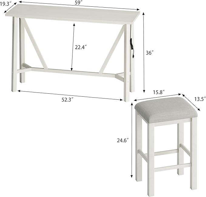 NicBex Dining Table Set for 4 Table and Chairs Modern 5-Piece Dining Table Set Bar Kitchen Table Set with Upholstered Stools for Small Space, Breakfast Nook, Easy Assemble, Beige - LeafyLoom