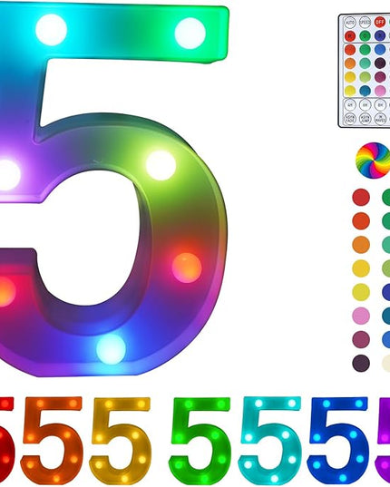 Letter LED Lights, Colors Changing LED Marquee Letter Lights, Dimmable Night Lights for Wedding, Birthday, Holiday, Party, Bar, Christmas Decoration,Dorm Room Decor-Multicolor 5 - LeafyLoom