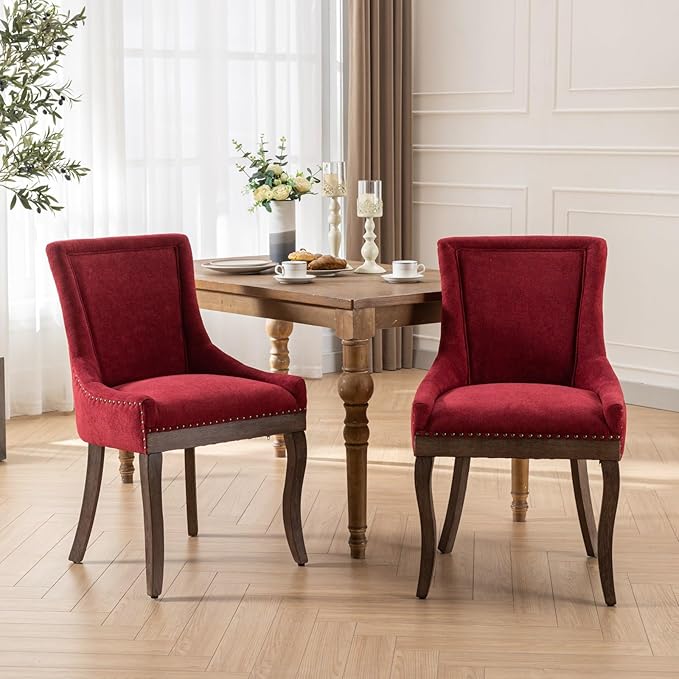 NicBex Haerin-SD-00087-LWJ Dining Chairs, 22.8"x20.8"x35.4", Burgundy - LeafyLoom
