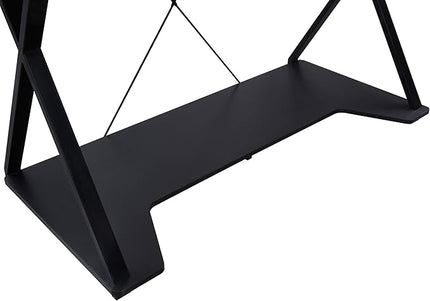 OSP Home Furnishings Checkpoint Ghost Battlestation Gaming Desk with RGB LED Lights, Black - LeafyLoom