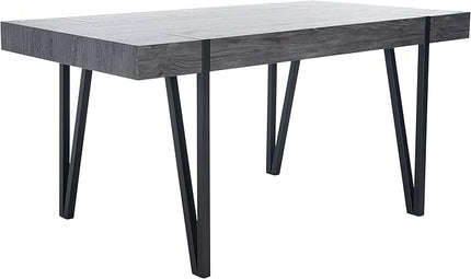 SAFAVIEH Home Collection Alyssa Mid-Century Rustic Industrial Black Oak Dining Room Table DTB7000B, 0 - LeafyLoom