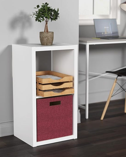 ClosetMaid 2 Cube Storage Shelf Organizer Bookshelf with Open Back, Vertical or Horizontal, Easy Assembly, Wood, White Finish - LeafyLoom