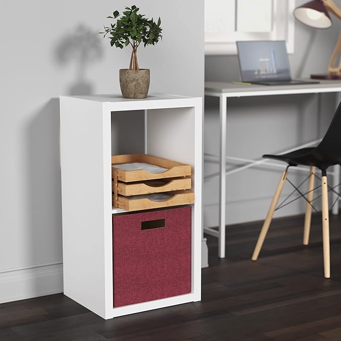 ClosetMaid 2 Cube Storage Shelf Organizer Bookshelf with Open Back, Vertical or Horizontal, Easy Assembly, Wood, White Finish - LeafyLoom