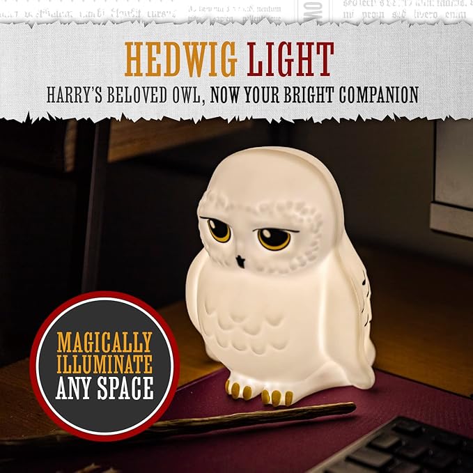 Paladone Harry Potter Hedwig Owl Night Light - Harry Potter Decor - Bedroom Night Light for Kids - LeafyLoom