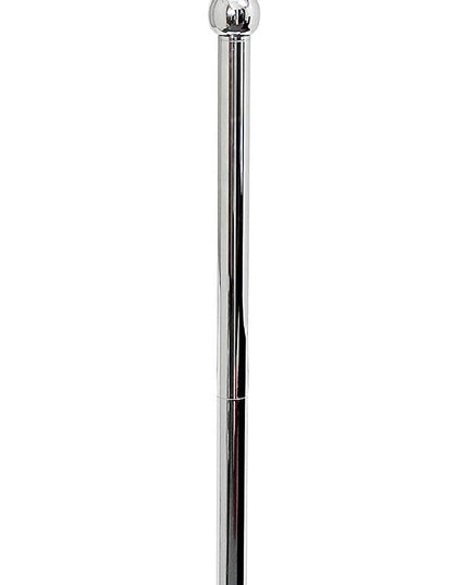 Elegant Designs LF1002-WHT Romantic Cascading Hanging Crystals Sheer Drum Shade Chrome Floor Lamp, White - LeafyLoom