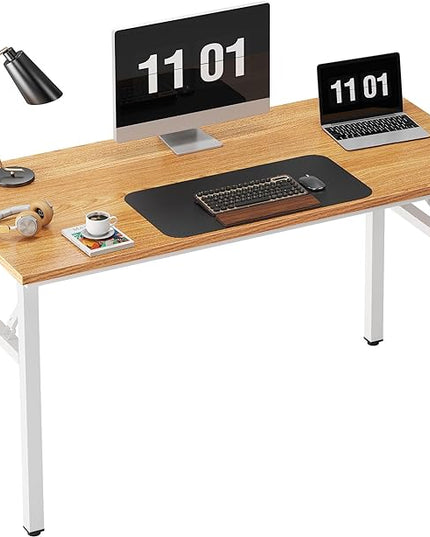 Need 47 inches Computer Desk Office Desk Folding Table with BIFMA Certification Computer Table Workstation,Teak White AC5BW-120 - LeafyLoom