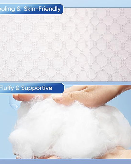 Cooling Knee Pillow for Side Sleeper, 5" Leg Pillow for Side Sleeping, 100% Cooling Fabric Pillow for Between Knees While Sleeping - High Support Alternative for Relieving Leg, Back, and Knee Pain - LeafyLoom