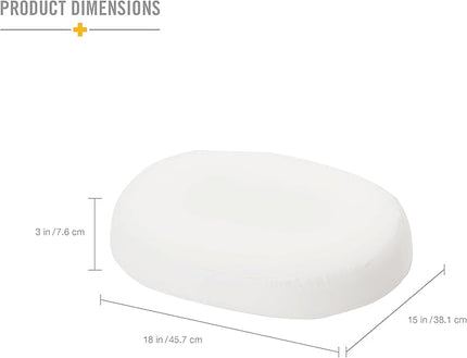 DMI Seat Cushion Donut Pillow and Chair Pillow for Tailbone Pain Relief, Hemorrhoids, Prostate, Pregnancy, Post Natal, Pressure Relief and Surgery, 18 x 15 x 3, White - LeafyLoom