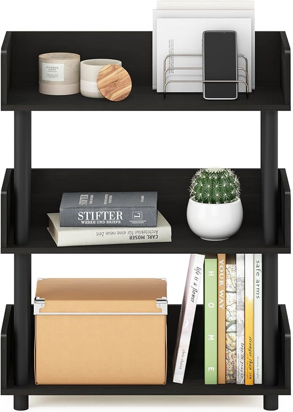 Furinno Turn-N-Tube 3-Tier Toolless Freestanding Multipurposes Display Rack, Espresso - LeafyLoom