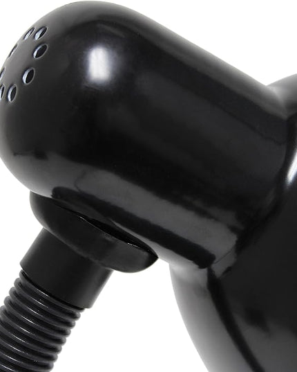 Simple Designs LD1003-BLK-LB 14.25" Basic Metal Desk Lamp with Flexible Hose Neck for Office, Living Room, Bedroom, College Dorm, Bookshelf, Black, with Feit LED Bulb Included - LeafyLoom