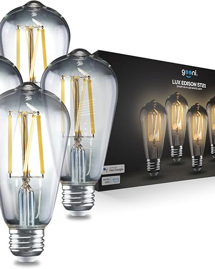 Geeni Smart Light Bulb - Alexa and Google Home Compatible, Tunable White LED Programmable and Dimmable WiFi Light Bulb, App Controlled (ST21-4 Pack) Geeni