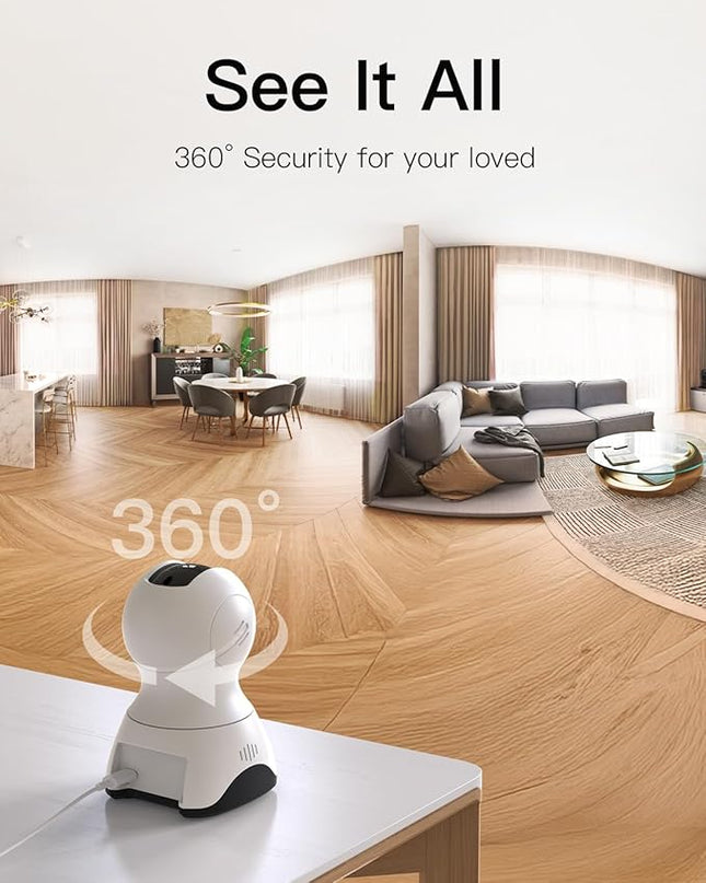 VIMTAG Indoor Camera 2.5K 4MP, Cameras for Home Security 2.4/5Ghz WiFi, Pet Camera 360° Pan/Tilt, Baby Montior with Phone App, Night Vision, Motion Alerts, Cloud/Local Storage, Support Alexa, 1 Pack Vimtag