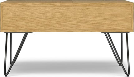 SIMPLIHOME Hunter Lift Top Square Coffee Table, 32 inch, Oak - LeafyLoom