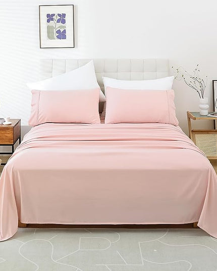 Twin Sheet Set - 3 Piece Soft Breathable Bed Sheets for Twin Size Bed, Extra Deep Pocket Lxuury Brushed Sheets, Cooling Hotel Bedding Sheets and Pillowcases, Wrinkle Free Oeko-Tex Sheets - LeafyLoom