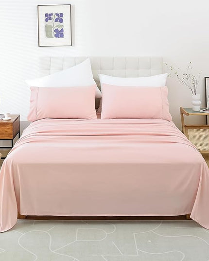 Full Sheet Set - 4 Piece Soft Breathable Bed Sheets for Full Size Bed, Extra Deep Pocket Lxuury Brushed Sheets, Cooling Hotel Bedding Sheets and Pillowcases, Wrinkle Free Oeko-Tex Sheets - LeafyLoom