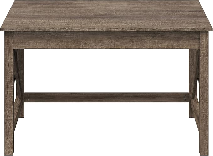 Lavish Home Writing Desk with X-Pattern Legs for Office, Bedroom, Computer, or Craft Table, 47-Inch Long, Light Tan Woodgrain - LeafyLoom