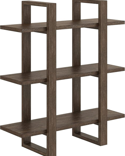 Nathan James Floating Wall Book Shelves, 3-Tier Display Shelf, Decorative Modular Shelf in Solid Wood for Bedroom, Nursery, Bathroom or Kitchen, Set of 2 - LeafyLoom