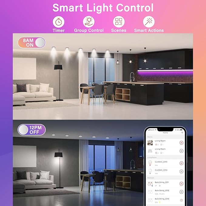 Sengled WiFi Color Changing Light Bulb, Alexa Smart Light Bulbs that Work with Alexa & Google Assistant, A19 RGB No Hub Required, 75 W Equivalent 800LM CRI>90, Set of 4 Sengled