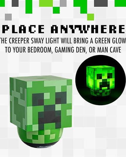 Paladone Minecraft Creeper Sway Lamp - Battery Operated Minecraft Light | Official Merchandise - LeafyLoom