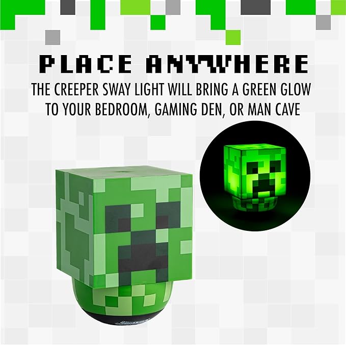 Paladone Minecraft Creeper Sway Lamp - Battery Operated Minecraft Light | Official Merchandise - LeafyLoom