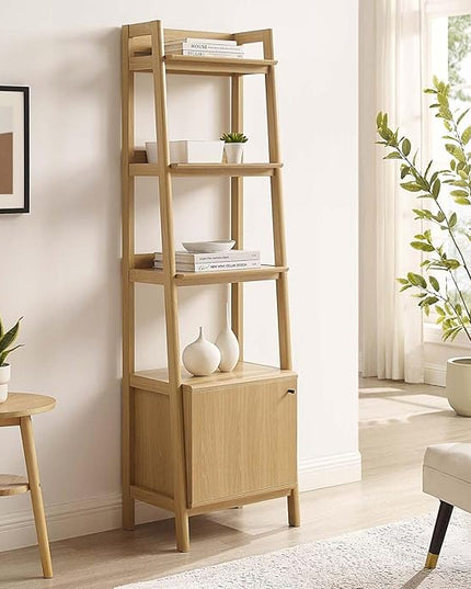 Modway 21" Bookshelf Display Case in Oak - LeafyLoom