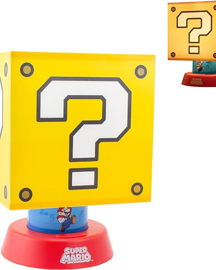 Paladone Super Mario Icon Lamp with 3 Brightness Settings and Auto Shut Off, Nintendo Game Merchandise and Themed Bedside Decor for Kids - LeafyLoom