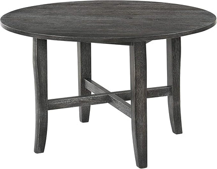 NicBex Dining Table Contemporary Kitchen Table Farmhouse Rustic Solid Wood Dining Table, Rustic Gray for Small Place Round Dining Table, Easy Assembly, Gray - LeafyLoom